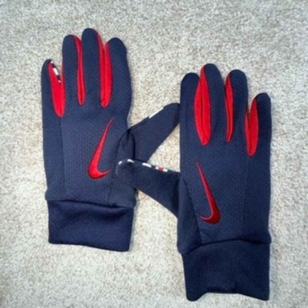 Nike Houston Texans Vapor Jet NFL Football Gloves Navy Red White Large